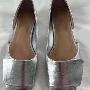 Franco Sarto Silver Metallic Loafers